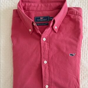 Vineyard Vines Men's Long Sleeve Red Button Down Shirt